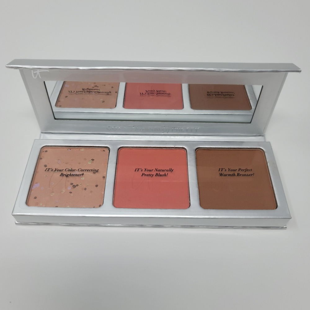 IT Cosmetics CC+ Radiance Palette Naturally Pretty Brightener Blush Bronzer New - Picture 3 of 6